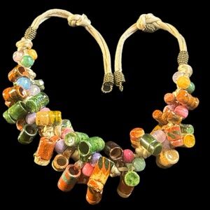Vintage Mexican Folk Art Mug Necklace